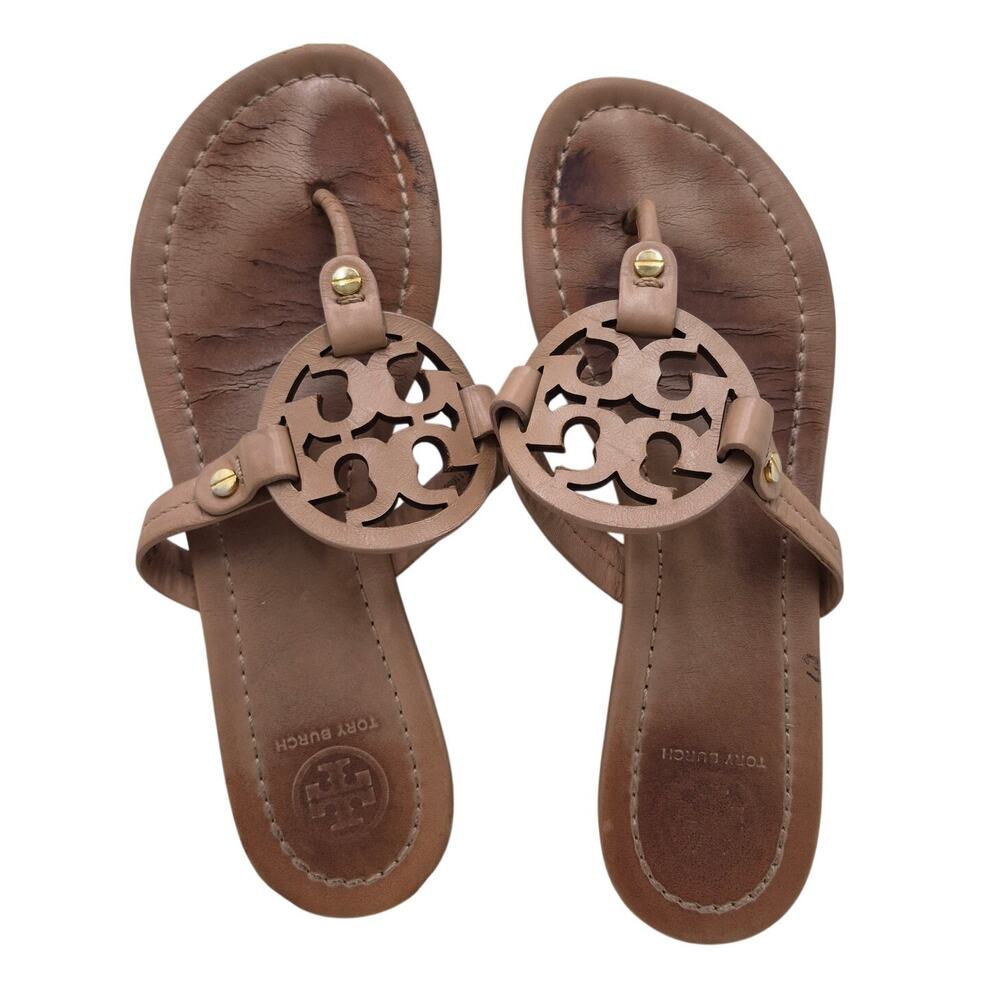 Tory Burch Miller Soft leather sandals in a light tan Women's size 7.5